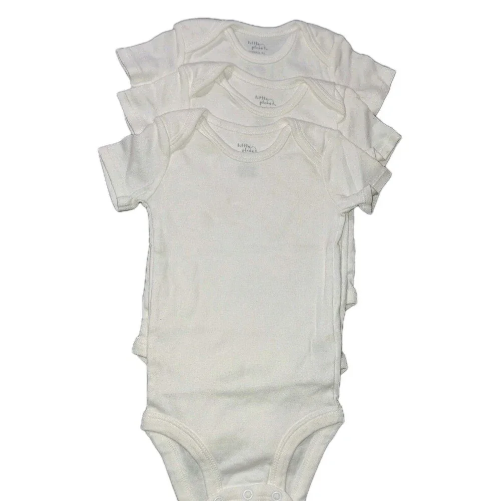 5 Pcs 3 9 Month Little Planet Organic By Carter’s White Bodysuits 1 2pc Carter's
